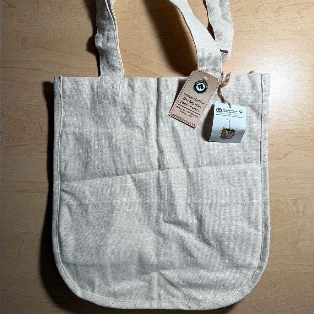 organic cotton tote bag with bottle Sleeves